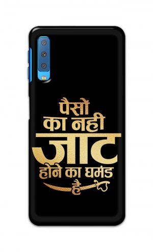 For Samsung Galaxy A7 2018 Printed Mobile Case Back Cover Pouch (Paison Ka Nahi Jaat Hone Ka Ghamand Hai)