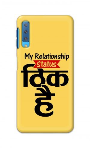 For Samsung Galaxy A7 2018 Printed Mobile Case Back Cover Pouch (My Relationship Status)