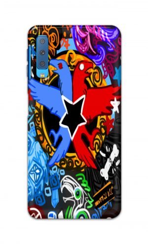 For Samsung Galaxy A7 2018 Printed Mobile Case Back Cover Pouch (Colorful Eagle)