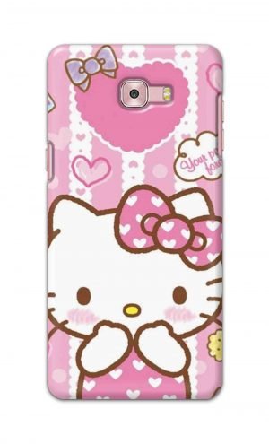 For Samsung Galaxy C9 Pro Printed Mobile Case Back Cover Pouch (Hello Kitty Pink)