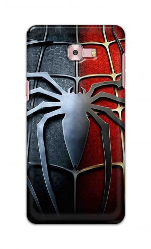 For Samsung Galaxy C9 Pro Printed Mobile Case Back Cover Pouch (Spider)