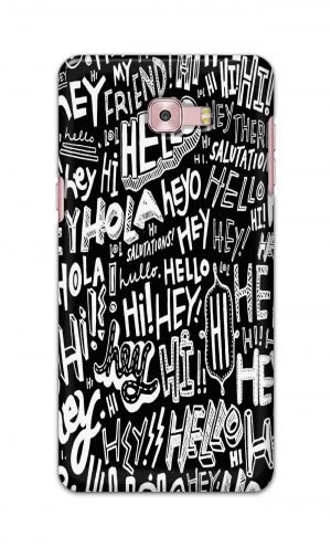 For Samsung Galaxy C9 Pro Printed Mobile Case Back Cover Pouch (Black And White Graffiti)