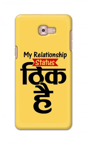 For Samsung Galaxy C9 Pro Printed Mobile Case Back Cover Pouch (My Relationship Status)