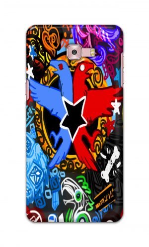 For Samsung Galaxy C9 Pro Printed Mobile Case Back Cover Pouch (Colorful Eagle)