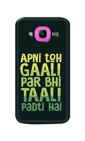 For Samsung Galaxy J2 Pro Printed Mobile Case Back Cover Pouch (Apni To Gaali Par Bhi)