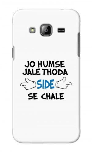 For Samsung Galaxy J3 Printed Mobile Case Back Cover Pouch (Jo Humse Jale Thoda Side Se Chale)