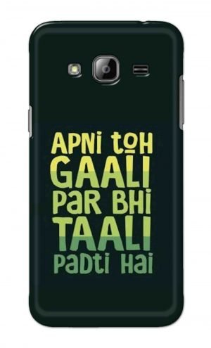 For Samsung Galaxy J3 Printed Mobile Case Back Cover Pouch (Apni To Gaali Par Bhi)