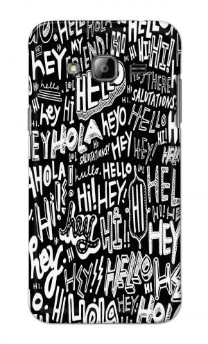 For Samsung Galaxy J3 Printed Mobile Case Back Cover Pouch (Black And White Graffiti)