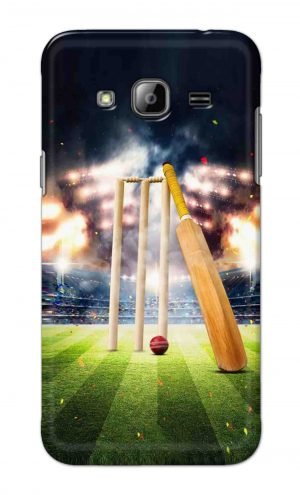 For Samsung Galaxy J3 Printed Mobile Case Back Cover Pouch (Cricket Bat Ball)