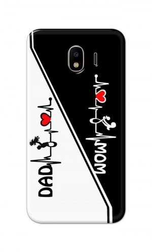 For Samsung Galaxy J4 Printed Mobile Case Back Cover Pouch (Mom Dad)
