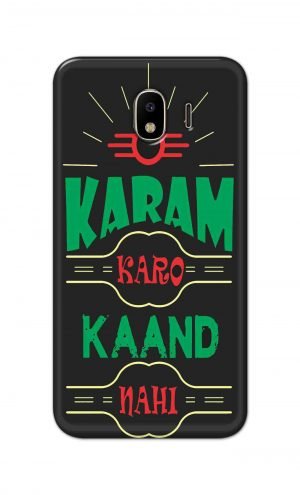 For Samsung Galaxy J4 Printed Mobile Case Back Cover Pouch (Karam Karo Kaand Nahi)