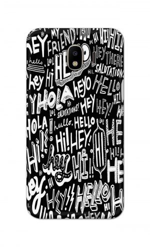 For Samsung Galaxy J4 Printed Mobile Case Back Cover Pouch (Black And White Graffiti)