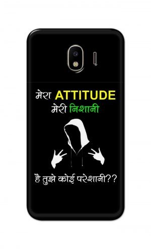 For Samsung Galaxy J4 Printed Mobile Case Back Cover Pouch (Mera Attitude Meri Nishani)
