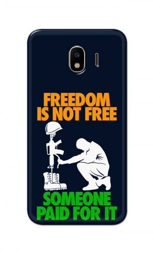 For Samsung Galaxy J4 Printed Mobile Case Back Cover Pouch (Freedom Is Not Free)