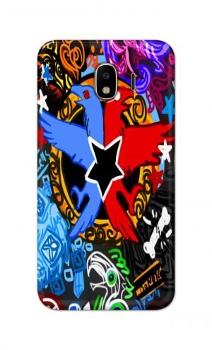 For Samsung Galaxy J4 Printed Mobile Case Back Cover Pouch (Colorful Eagle)