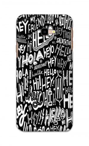 For Samsung Galaxy J4 Plus Printed Mobile Case Back Cover Pouch (Black And White Graffiti)