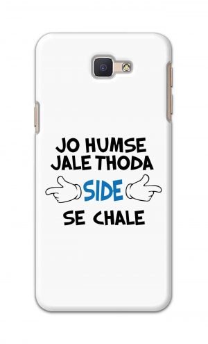 For Samsung Galaxy J5 Prime Printed Mobile Case Back Cover Pouch (Jo Humse Jale Thoda Side Se Chale)