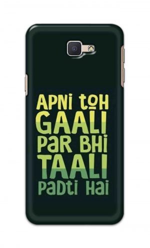 For Samsung Galaxy J5 Prime Printed Mobile Case Back Cover Pouch (Apni To Gaali Par Bhi)