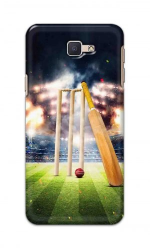For Samsung Galaxy J5 Prime Printed Mobile Case Back Cover Pouch (Cricket Bat Ball)