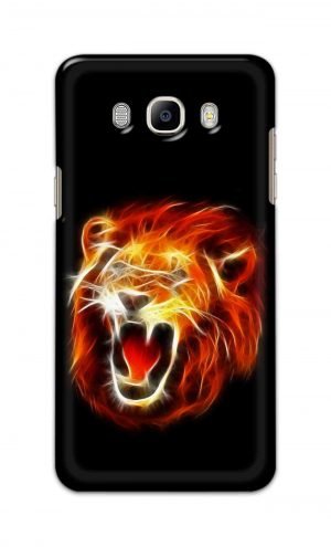 For Samsung Galaxy J7 2016 Printed Mobile Case Back Cover Pouch (Lion Fire)