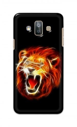 For SamsungGalaxy J7 Duo Printed Mobile Case Back Cover Pouch (Lion Fire)