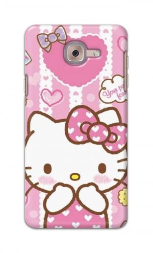 For Samsung Galaxy J7 Max Printed Mobile Case Back Cover Pouch (Hello Kitty Pink)