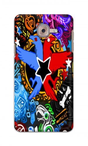 For Samsung Galaxy J7 Max Printed Mobile Case Back Cover Pouch (Colorful Eagle)
