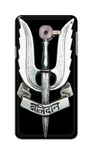 For Samsung Galaxy J7 Max Printed Mobile Case Back Cover Pouch (Indian Army Camouflage Balidan Badge)