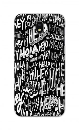 For Samsung Galaxy J 7Pro Printed Mobile Case Back Cover Pouch (Black And White Graffiti)