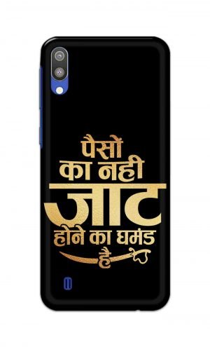 For Samsung Galaxy M10 Printed Mobile Case Back Cover Pouch (Paison Ka Nahi Jaat Hone Ka Ghamand Hai)