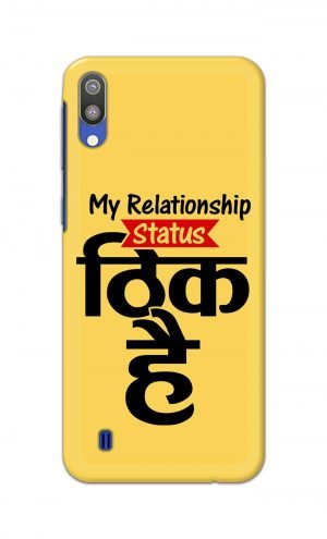 For Samsung Galaxy M10 Printed Mobile Case Back Cover Pouch (My Relationship Status)