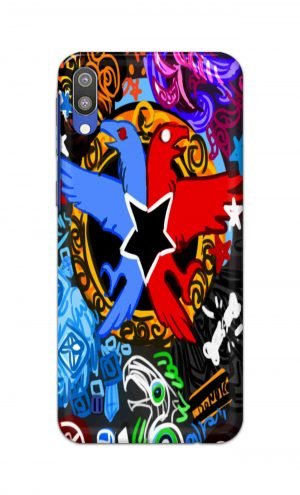 For Samsung Galaxy M10 Printed Mobile Case Back Cover Pouch (Colorful Eagle)