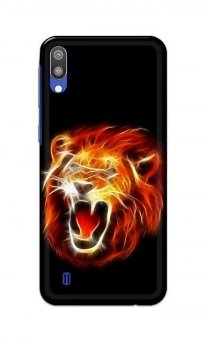 For Samsung Galaxy M10 Printed Mobile Case Back Cover Pouch (Lion Fire)