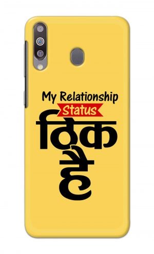 For Samsung Galaxy M30 Printed Mobile Case Back Cover Pouch (My Relationship Status)