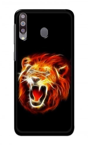 For Samsung Galaxy M30 Printed Mobile Case Back Cover Pouch (Lion Fire)