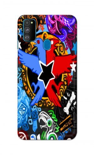 For Samsung Galaxy M30s Printed Mobile Case Back Cover Pouch (Colorful Eagle)