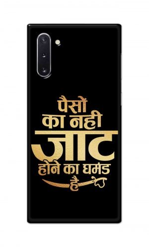 For Samsung Galaxy Note 10 Printed Mobile Case Back Cover Pouch (Paison Ka Nahi Jaat Hone Ka Ghamand Hai)