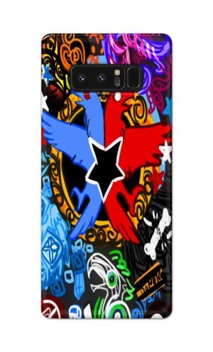 For Samsung Galaxy Note 8 Printed Mobile Case Back Cover Pouch (Colorful Eagle)