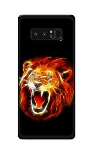 For Samsung Galaxy Note 8 Printed Mobile Case Back Cover Pouch (Lion Fire)