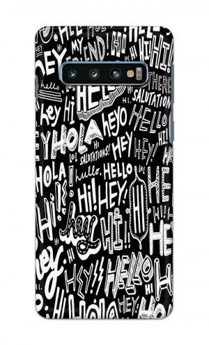 For Samsung Galaxy S10 Plus Printed Mobile Case Back Cover Pouch (Black And White Graffiti)