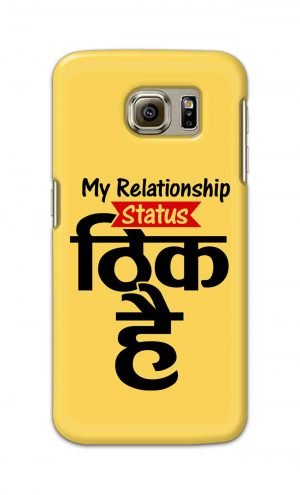 For Samsung Galaxy S6 Printed Mobile Case Back Cover Pouch (My Relationship Status)