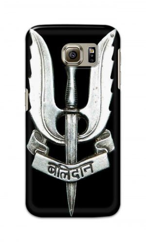 For Samsung Galaxy S6 Printed Mobile Case Back Cover Pouch (Indian Army Camouflage Balidan Badge)