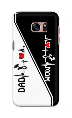 For Samsung Galaxy S7 edge Printed Mobile Case Back Cover Pouch (Mom Dad)