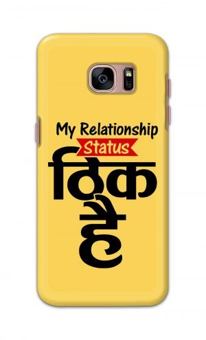 For Samsung Galaxy S7 edge Printed Mobile Case Back Cover Pouch (My Relationship Status)
