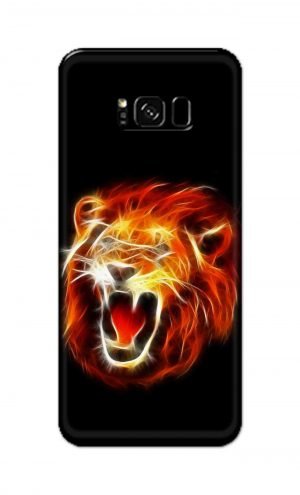 For Samsung Galaxy S8 Printed Mobile Case Back Cover Pouch (Lion Fire)
