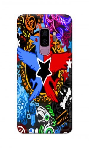 For Samsung Galaxy S9 Plus Printed Mobile Case Back Cover Pouch (Colorful Eagle)