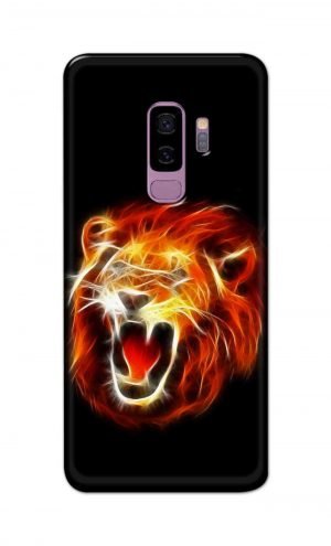 For Samsung Galaxy S9 Plus Printed Mobile Case Back Cover Pouch (Lion Fire)