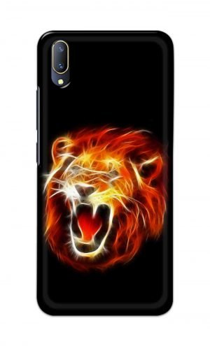 For Vivo V11 Pro Ptinted Mobile Case Back Cover Pouch (Lion Fire)