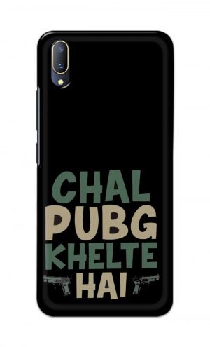 For Vivo V11 Pro Ptinted Mobile Case Back Cover Pouch (Pubg Khelte Hain)