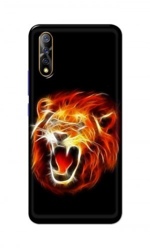 For Vivo S1 Ptinted Mobile Case Back Cover Pouch (Lion Fire)